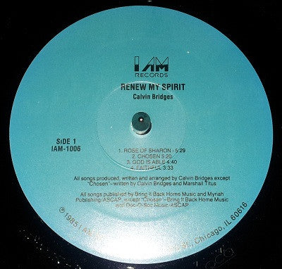 Calvin Bridges : Renew My Spirit (LP, Album)
