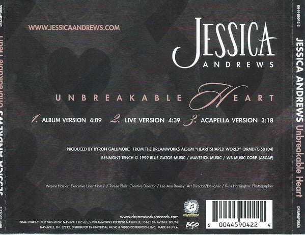 Jessica Andrews : Unbreakable Heart (CD, Single)