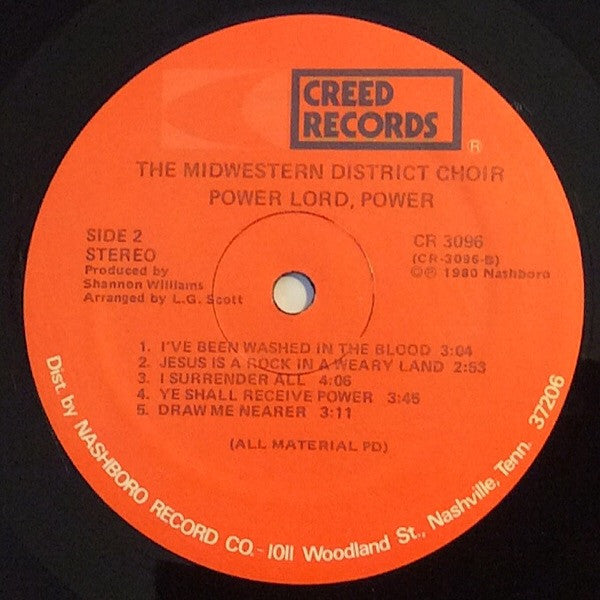 The Midwestern District Choir : Power Lord, Power (LP)