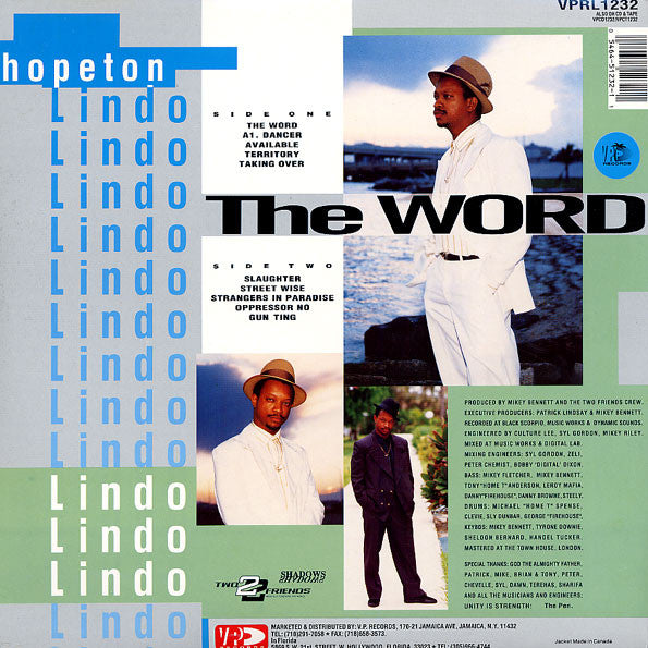 Hopeton Lindo : The Word (LP, Album)