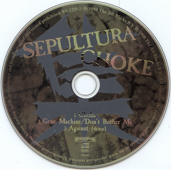 Sepultura : Choke (CD, Single)