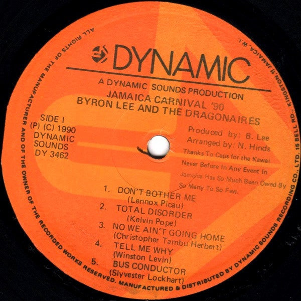 Byron Lee And The Dragonaires : Jamaica Carnival '90 (LP, Album)