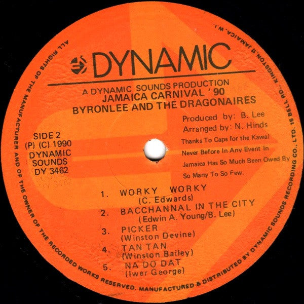 Byron Lee And The Dragonaires : Jamaica Carnival '90 (LP, Album)