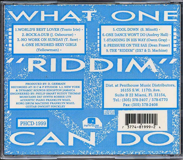 Various : What One "Riddim" Can Do (CD, Comp, RE)