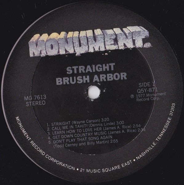 Brush Arbor : Straight (LP, Album)