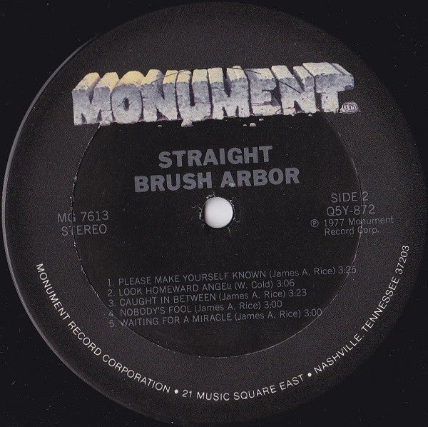 Brush Arbor : Straight (LP, Album)