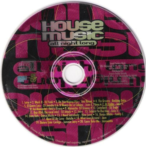 Juan C. Faxas : House Music All Night Long (CD, Mixed)