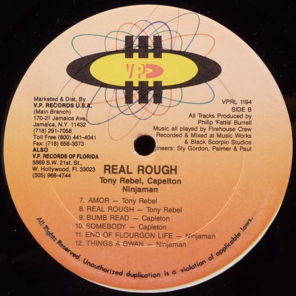 Tony Rebel / Capleton / Ninjaman : Real Rough (LP, Album)