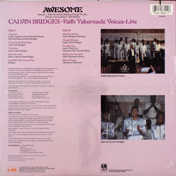 Calvin Bridges / Faith Tabernacle Voices : Awesome (LP, Album)