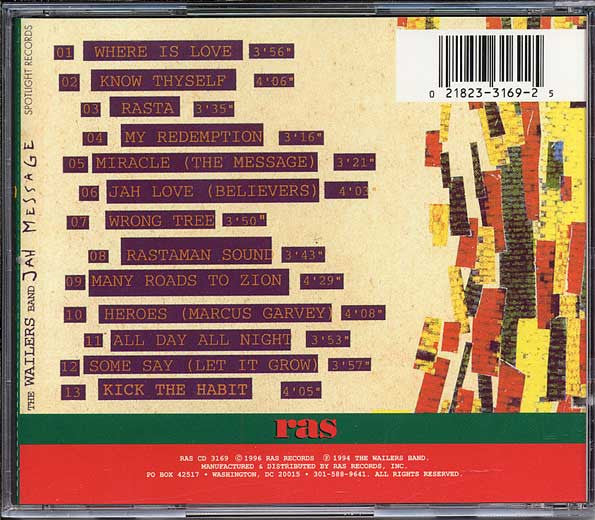 The Wailers Band : Jah Message (CD, Album)
