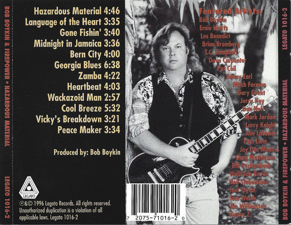 Bob Boykin & Firepower (3) Featuring Ernie Watts : Hazardous Material (CD, Album)
