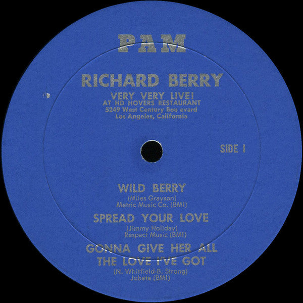 Richard Berry & Soul Serchers* : Wild Berry! - Live From H.D. Hover Century Restaurant (LP, Album)