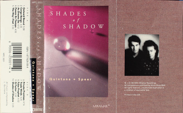 Quintana* + Speer* : Shades Of Shadow (Cass, Album, CrO)