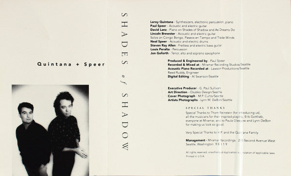 Quintana* + Speer* : Shades Of Shadow (Cass, Album, CrO)