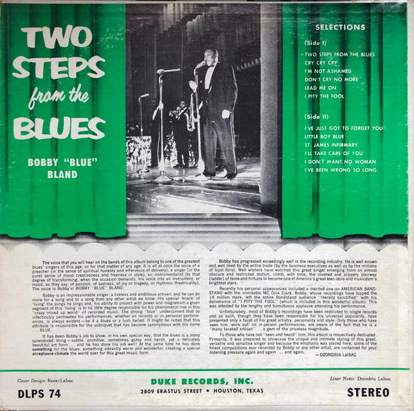 Bobby Bland : Two Steps From The Blues (LP, Album, RE)