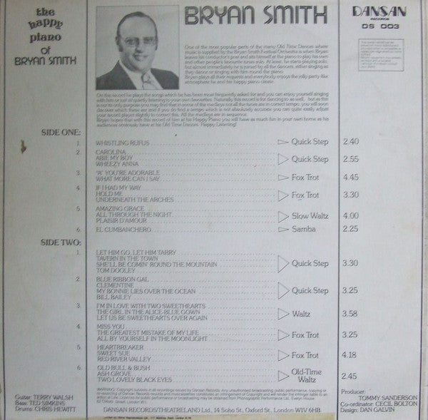 Bryan Smith (10) : The Happy Piano Of Bryan Smith (LP)