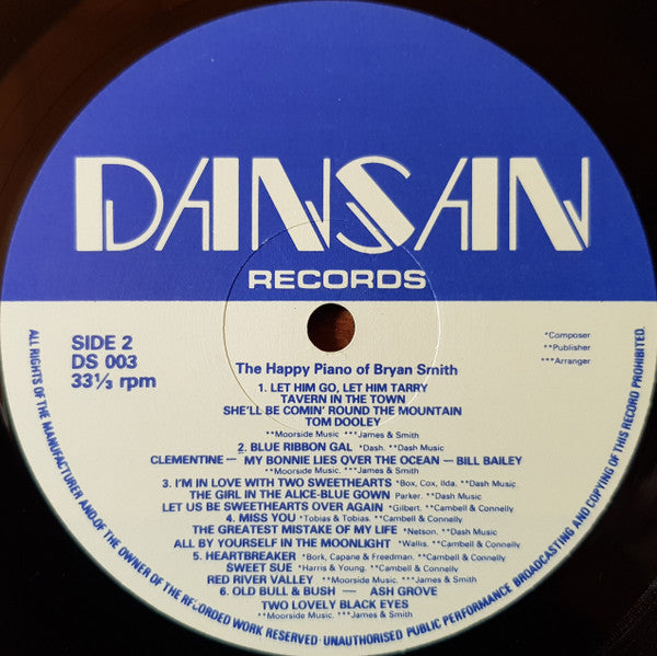 Bryan Smith (10) : The Happy Piano Of Bryan Smith (LP)