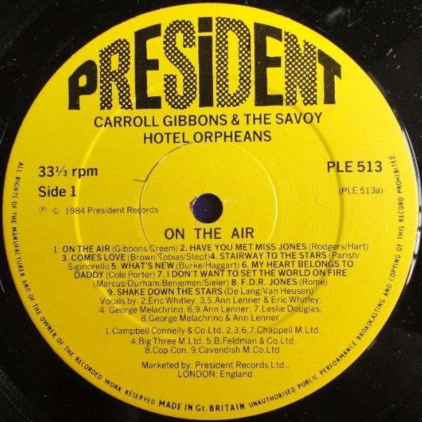 Carroll Gibbons And The Savoy Hotel Orpheans* : On The Air (LP, Album)