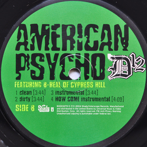 D12 : How Come / American Psycho (12", Single)