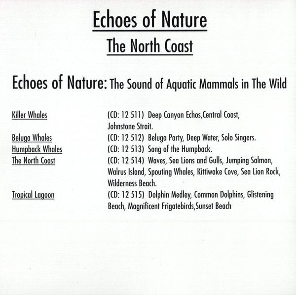 No Artist : Echoes Of Nature - The North Coast (The Sounds Of Aquatic Mammals In The Wild) (CD, Album)