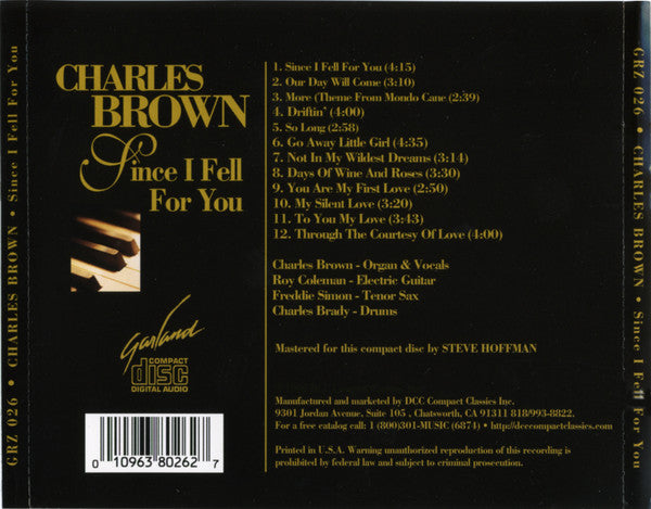 Charles Brown : Since I Fell For You (CD, Album, RE)