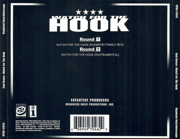 Cool Breeze (2) Featuring OutKast, Goodie Mob & Witchdoctor : Watch For The Hook (CD, Single)