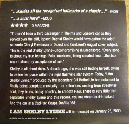 Shelby Lynne : I Am Shelby Lynne (CD, Promo, Smplr)