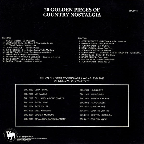 Various : 20 Golden Pieces Of Country Nostalgia (LP, Comp)