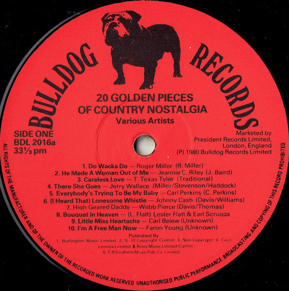 Various : 20 Golden Pieces Of Country Nostalgia (LP, Comp)