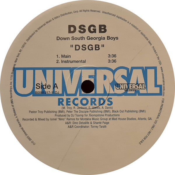 D.S.G.B. : Down South Georgia Boys (12")