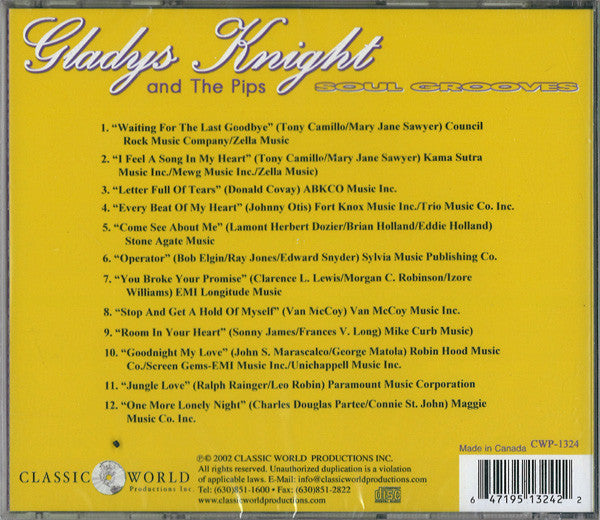 Gladys Knight And The Pips : Soul Grooves (CD, Album, Comp)