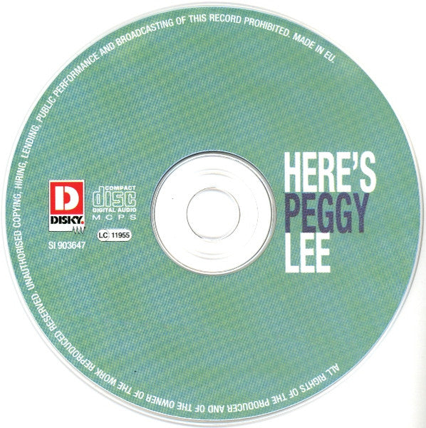 Peggy Lee : Here's Peggy Lee (CD, Comp)