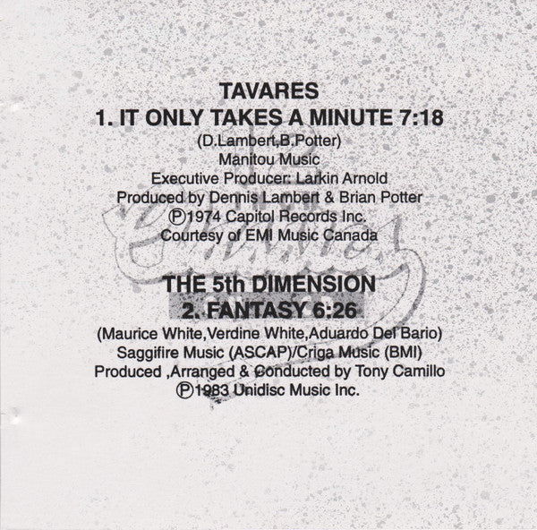Tavares / The 5th Dimension* : It Only Takes A Minute / Fantasy (CD, Maxi)
