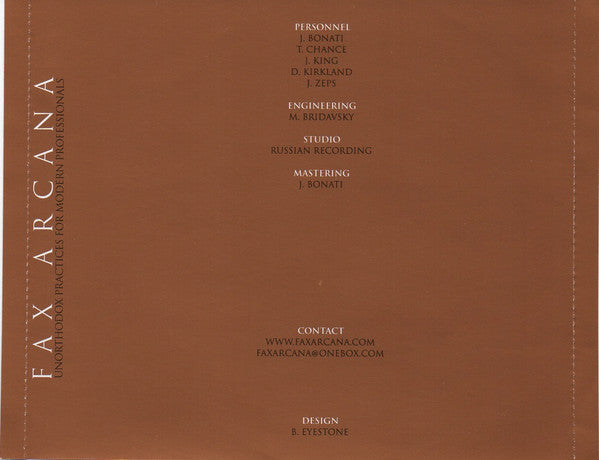 Fax Arcana : Unorthodox Practices For Modern Professionals (CD, EP)