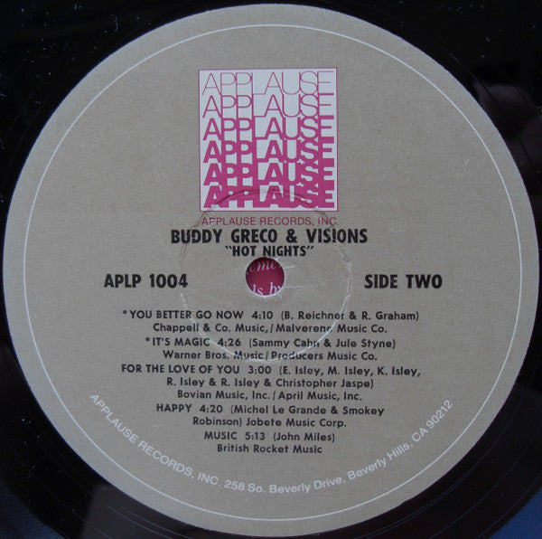 Buddy Greco & Visions (20) : Hot Nights (LP, Album)