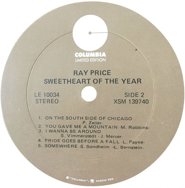 Ray Price : Sweetheart Of The Year (LP, Album, RE)