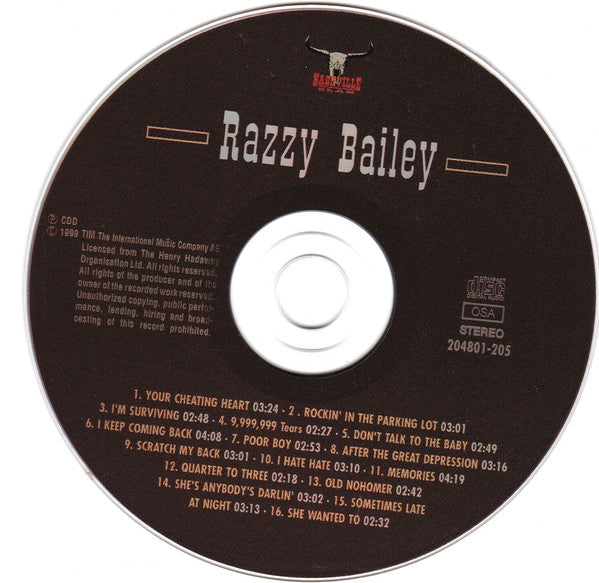 Razzy Bailey : Your Cheating Heart (CD, Album)