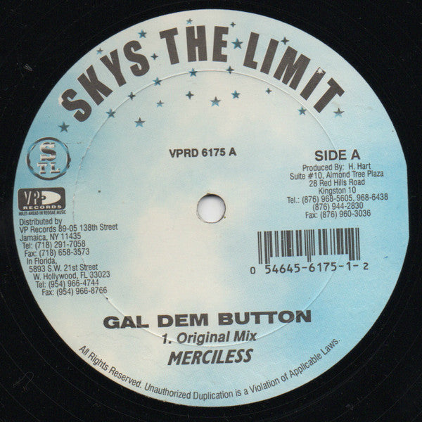 Merciless : Gal Dem Button (12")