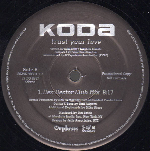 Koda* : Trust Your Love (12", Promo)