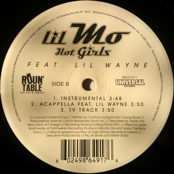 Lil Mo* Feat. Lil Wayne : Hot Girls (12")