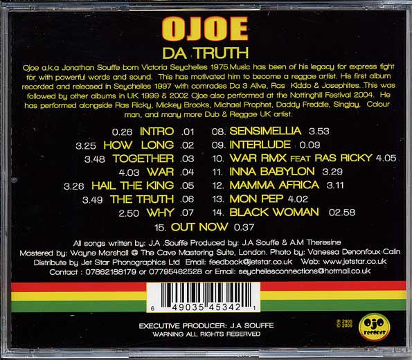 Ojoe : Da Truth (CD, Album)