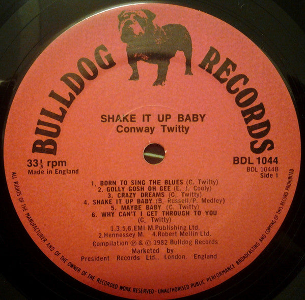 Conway Twitty : Shake It Up Baby (LP, Album, Comp)