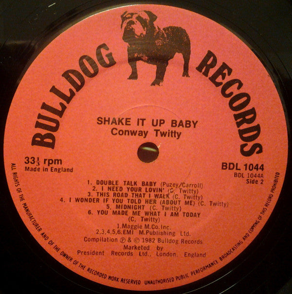 Conway Twitty : Shake It Up Baby (LP, Album, Comp)