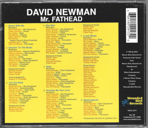 David "Fathead" Newman : Mr. Fathead (CD, Album, RE)