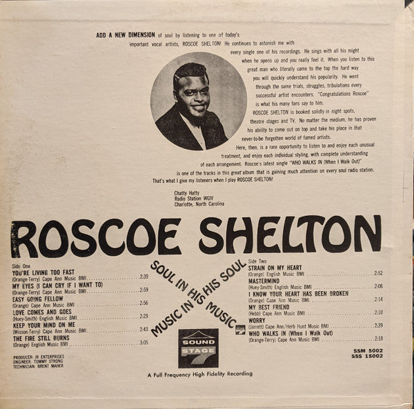 Roscoe Shelton : Soul In His Music, Music In His Soul (LP, Album, RE)