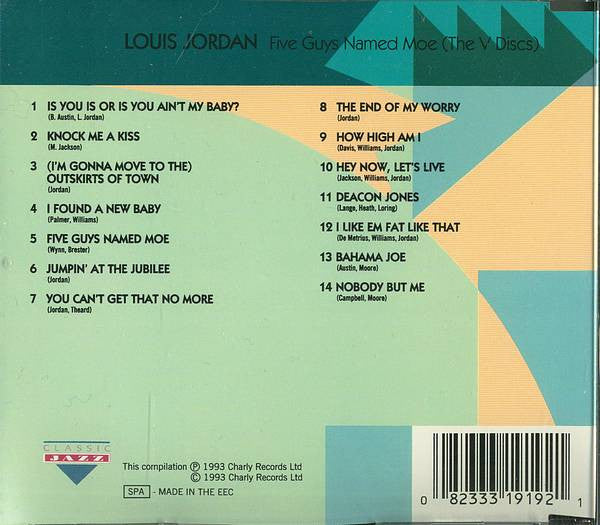 Louis Jordan : Five Guys Named Moe (The V Discs) (CD, Comp)