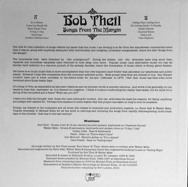 Bob Theil : Songs From The Margin (LP, Album, Ltd, RM)