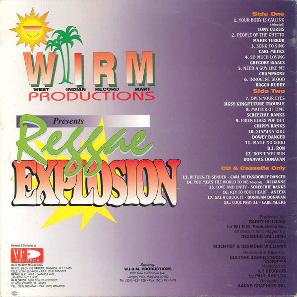 Various : W.I.R.M. Productions Presents Reggae Explosion (LP, Comp)