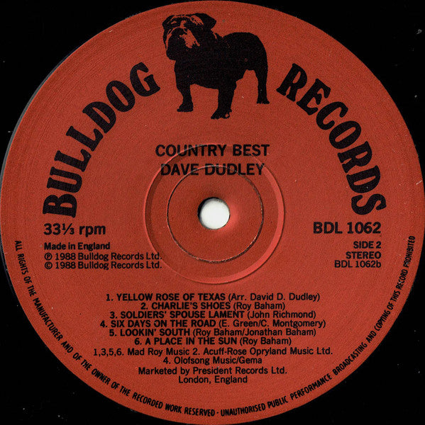 Dave Dudley : Country Best (LP, Album)