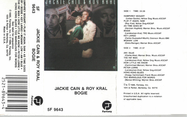 Jackie & Roy : Bogie (Cass, Album, Dol)